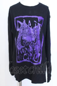 NieR Clothing / プリントカットソー 3XL ブラック×パープル O-25-08-08-047-PU-TO-IG-OS