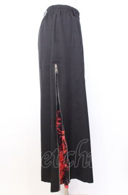 画像2: NieR Clothing / WIDE ZIP PANTS【彼岸花】パンツ  ブラック×レッド O-25-08-08-005-PU-PA-IG-OS