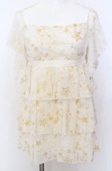 BATSU / ラメプリントティアードトップス  アイボリー O-25-08-08-049-PU-TO-IG-OS