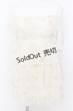画像1: BATSU / ラメプリントティアードトップス  アイボリー O-25-08-08-049-PU-TO-IG-OS