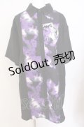 NieR Clothing / 半袖シャツ  ブラック×パープル O-25-08-08-050-PU-BL-IG-OS