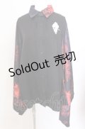 NieR Clothing / 着物風袖シャツ  ブラック×レッド O-25-08-08-051-PU-BL-IG-OS