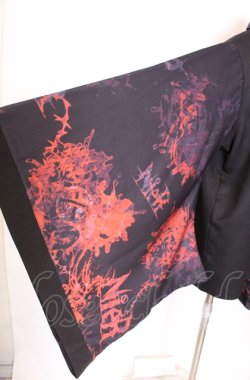画像3: NieR Clothing / 着物風袖シャツ  ブラック×レッド O-25-08-08-051-PU-BL-IG-OS