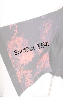 画像3: NieR Clothing / 着物風袖シャツ  ブラック×レッド O-25-08-08-051-PU-BL-IG-OS