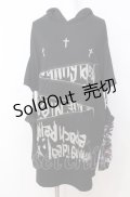 NieR Clothing / 取り外し可能アームカバー付きHOODIE フーディ  ブラック×マルチ O-25-08-08-052-PU-TO-IG-OS