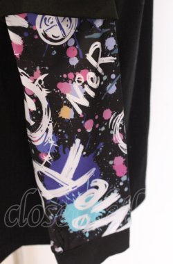 画像3: NieR Clothing / 取り外し可能アームカバー付きHOODIE フーディ  ブラック×マルチ O-25-08-08-052-PU-TO-IG-OS
