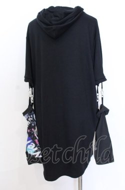 画像4: NieR Clothing / 取り外し可能アームカバー付きHOODIE フーディ  ブラック×マルチ O-25-08-08-052-PU-TO-IG-OS