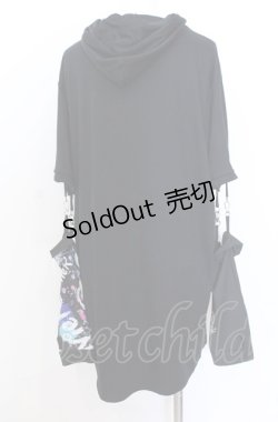 画像4: NieR Clothing / 取り外し可能アームカバー付きHOODIE フーディ  ブラック×マルチ O-25-08-08-052-PU-TO-IG-OS