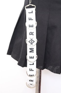 画像2: REFLEM / Dリングサス付きプリーツスカートパンツ  ブラック×ホワイト O-25-08-08-006-PU-PA-IG-OS