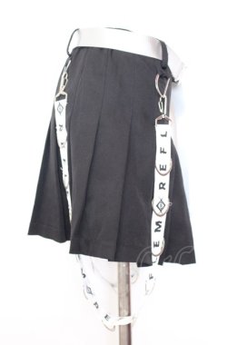 画像3: REFLEM / Dリングサス付きプリーツスカートパンツ  ブラック×ホワイト O-25-08-08-006-PU-PA-IG-OS