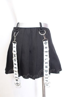 画像4: REFLEM / Dリングサス付きプリーツスカートパンツ  ブラック×ホワイト O-25-08-08-006-PU-PA-IG-OS