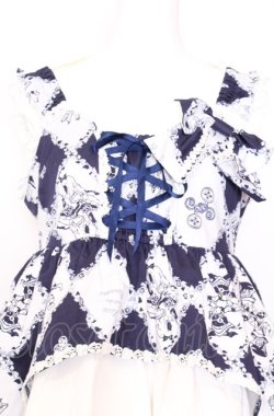 画像2: ALICE and the PIRATES / トランプアリスジャンパースカートII型  ネイビー×シロ O-25-08-08-010-PA-OP-IG-OS