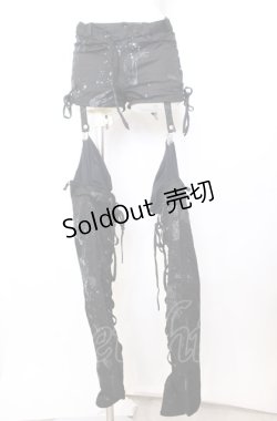 画像1: h.ANARCHY / レッグカバー付きショートパンツ  ブラック O-25-08-08-002-HN-PA-IG-OS