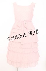 Emily Temple cute / 水玉ティアードワンピース  ピンク O-25-08-08-012-ET-OP-OW-OS