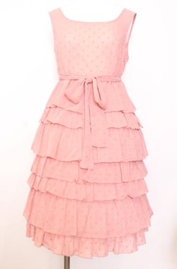 画像1: Emily Temple cute / 水玉ティアードワンピース  ピンク O-25-08-08-012-ET-OP-OW-OS