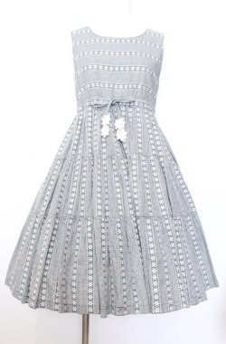 画像1: Emily Temple cute / フラワー刺繍切り替えジャンパースカート 160ｃｍ クロ O-25-08-08-013-ET-OP-OW-OS