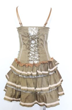 画像5: Ozz Croce / 薔薇刺繍サイド編み上げビスチェワンピース  カーキイエロー O-25-08-08-015-OO-OP-OW-OS