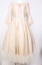 画像1: Victorian maiden / ダマスクキャットアントワネットドレス  ピンクベージュ O-25-08-08-020-CL-OP-OW-OS (1)