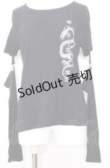 PEACE NOW / セパレートスリーブカットソー M ブラック O-25-08-08-023-PU-TO-IG-ZT238