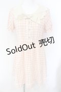 axes femme POETIQUE / スカラップ襟半袖ワンピ  ピンク系 O-25-08-09-033-AX-OP-IG-OS