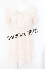axes femme POETIQUE / スカラップ襟半袖ワンピ  ピンク系 O-25-08-09-033-AX-OP-IG-OS