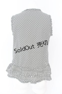 画像3: KANEKO ISAO / タック段々ドットノースリーブブラウス  クロ×シロ O-25-08-09-040-EL-BL-IG-OS