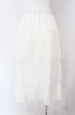 画像3: evelyn / ラメチュールロングスカート  シロ O-25-08-09-047-LO-SK-IG-OS