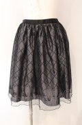 axes femme POETIQUE / チュール重ねねこ柄スカート  クロ O-25-08-09-048-AX-SK-IG-OS