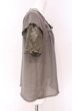画像3: KANEKO ISAO / レース切り替えブラウス  グリーン O-25-08-09-052-EL-BL-IG-ZT091 (3)