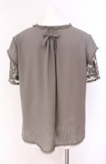 画像4: KANEKO ISAO / レース切り替えブラウス  グリーン O-25-08-09-052-EL-BL-IG-ZT091 (4)