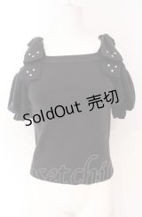 evelyn / ストーンリボンニットトップス  クロ O-25-08-09-054-LO-TO-IG-OS