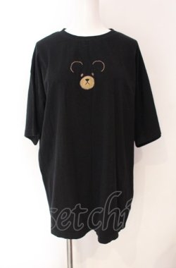 画像1: Rojita / フェイスベアーTシャツ  クロ O-25-08-09-055-LO-TS-IG-OS