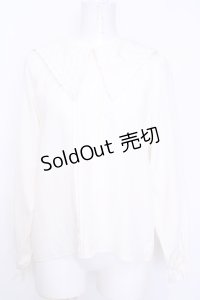 axes femme POETIQUE / ビッグカラープルブラウス  アイボリー O-25-08-09-1004-AX-BL-IG-OS