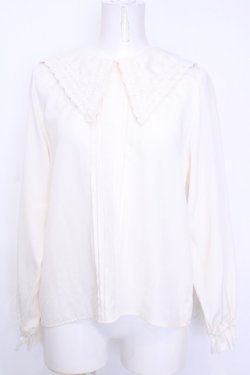 画像1: axes femme POETIQUE / ビッグカラープルブラウス  アイボリー O-25-08-09-1004-AX-BL-IG-OS