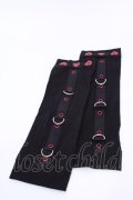 NieR Clothing / アームカバー  ブラック×レッド O-25-08-09-1036-PU-ZA-IG-OS