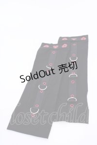 NieR Clothing / アームカバー  ブラック×レッド O-25-08-09-1036-PU-ZA-IG-ZT450