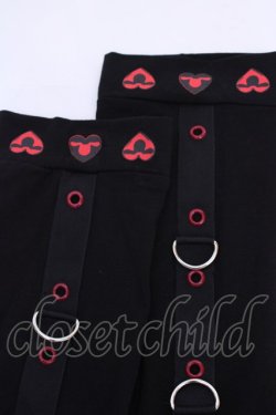 画像2: NieR Clothing / アームカバー  ブラック×レッド O-25-08-09-1036-PU-ZA-IG-OS