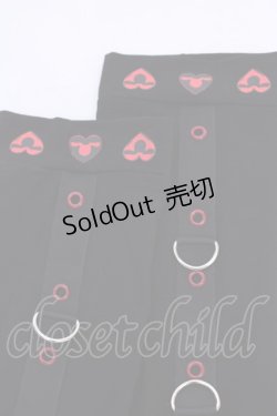 画像2: NieR Clothing / アームカバー  ブラック×レッド O-25-08-09-1036-PU-ZA-IG-ZT450