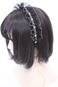 Rojita / ヘッドドレスパールカチューシャ  クロ O-25-08-09-1041-LO-AC-IG-ZT450