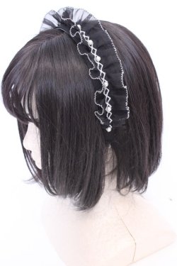 画像1: Rojita / ヘッドドレスパールカチューシャ  クロ O-25-08-09-1041-LO-AC-IG-OS