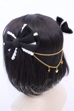 画像1: Angelic Pretty / Carnival Little Star Twinリボンクリップ  クロ×シロ O-25-08-09-1046-AP-AC-IG-OS