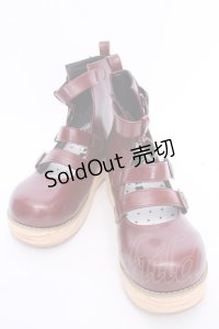 MODO（海外ロリィタ） / 木目調 厚底ストラップシューズ 38 ワイン O-25-08-09-1054-LO-SH-IG-ZT087