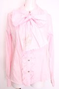 Angelic Pretty / ロゴ刺繍ボウタイブラウス  ピンク O-25-08-09-1007-AP-BL-IG-OS