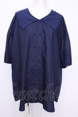Fi.n.t / シアーチェックセーラービッグシャツ  ネイビー O-25-08-09-1002-CA-BL-IG-OS