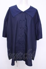 画像1: Fi.n.t / シアーチェックセーラービッグシャツ  ネイビー O-25-08-09-1002-CA-BL-IG-ZT065 (1)