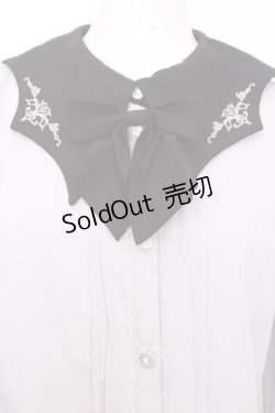 画像2: axes femme POETIQUE / リボン付きコウモリカラーブラウス M グレー×クロ O-25-08-09-1013-AX-BL-IG-OS