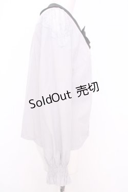 画像3: axes femme POETIQUE / リボン付きコウモリカラーブラウス M グレー×クロ O-25-08-09-1013-AX-BL-IG-OS