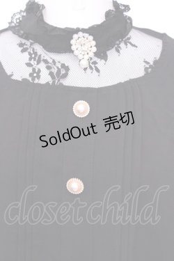 画像2: Rojita / チョーカー風ネック袖リボンブラウス  クロ O-25-08-09-1015-LO-BL-IG-OS