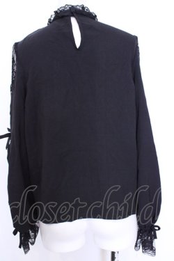 画像4: Rojita / チョーカー風ネック袖リボンブラウス  クロ O-25-08-09-1015-LO-BL-IG-OS