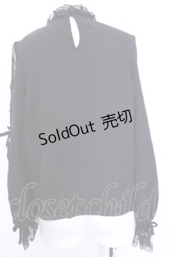 画像4: Rojita / チョーカー風ネック袖リボンブラウス  クロ O-25-08-09-1015-LO-BL-IG-OS